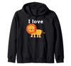 Толстовка с капюшоном I Love Lions с милым мультяшным львом