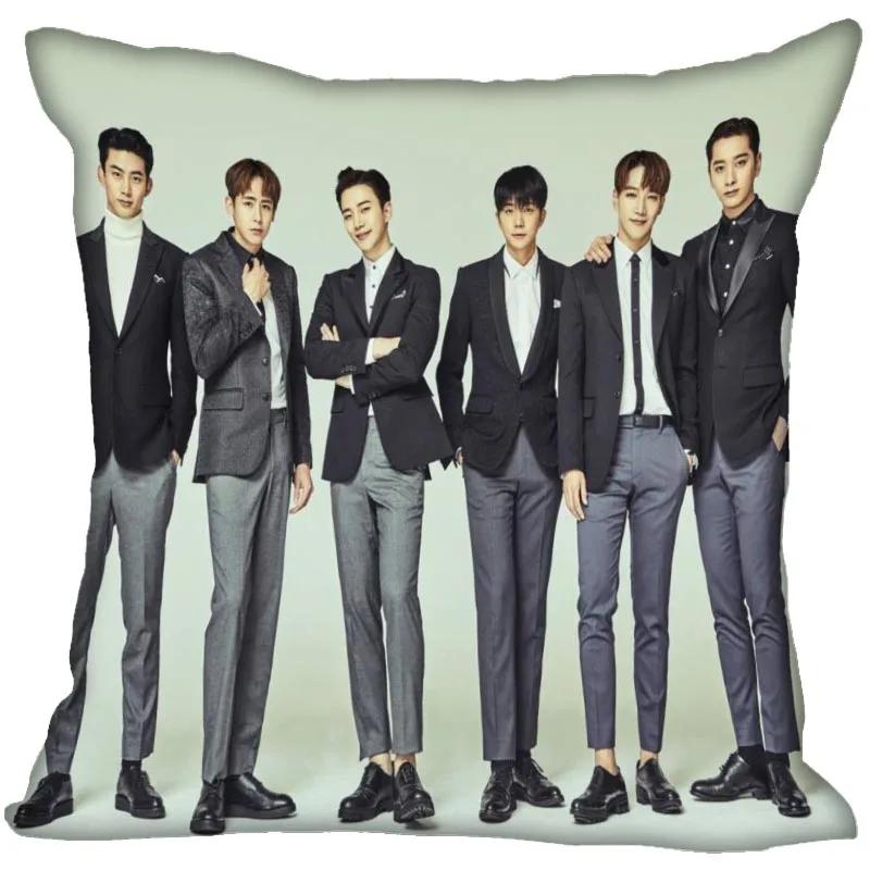 Подушка с принтом 2PM в стиле K-Pop, чехол для декоративной подушки, наволочка для диванной подушки на скрытой молнии, 45x45 см, 0216