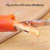 2 шт. Удалитель сердцевины перца чили Спиральная зубчатая машина для удаления чешуи Легкая рукоятка Кухонный резак Слайсер для перцев, огурцов, горькой дыни