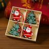 Exquisite Wooden Christmas Tree Ornaments and Small Gift Box