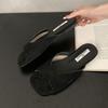 Fashion Fashion Square Toe Ladies Flats Slippers Sandals Shoes Summer Beach Female Slides Women Flats Slippers Shoes