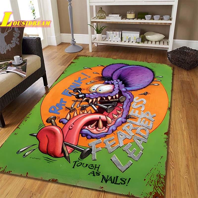 Коврик в стиле крыса в стиле фанк, детский игровой ковер для ползания, ковер для гостиной, спальни, кухни, ванной комнаты, балкона, противоскользящий коврик, реквизит для фотосъемки