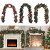 Artificial Berries Fake Plant Garland Christmas Mantel Garland Stair Handrail Decor Holiday Season