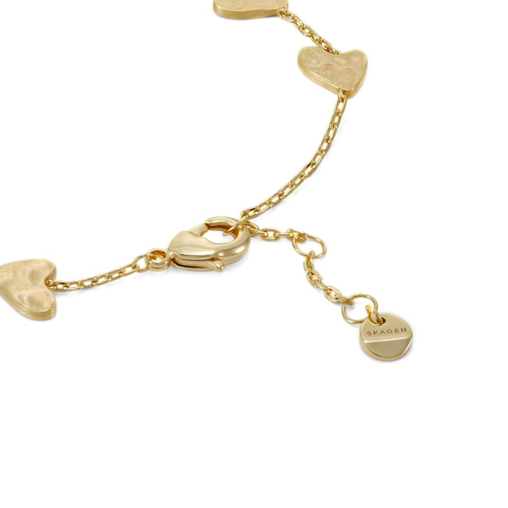 Женский золотистый браслет-цепочка Skagen ANJA HEARTS из латуни, SKJ5010710