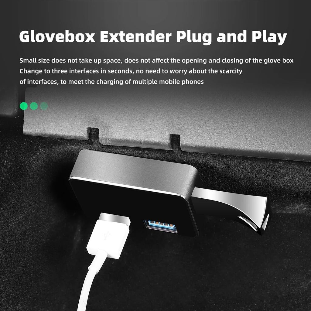 LUCKEASY For Tesla Model 3 Model Y Central Control USB Shunt Hub Car Decoration Accessories 27W Quick Charger Docking Station