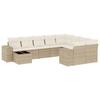 VidaXL Salon de Jardin avec Coussins 10 pcs, Canapés de Terrasse, Ensemble de Meubles de Patio, Mobilier d'Extérieur, Beige 3223057