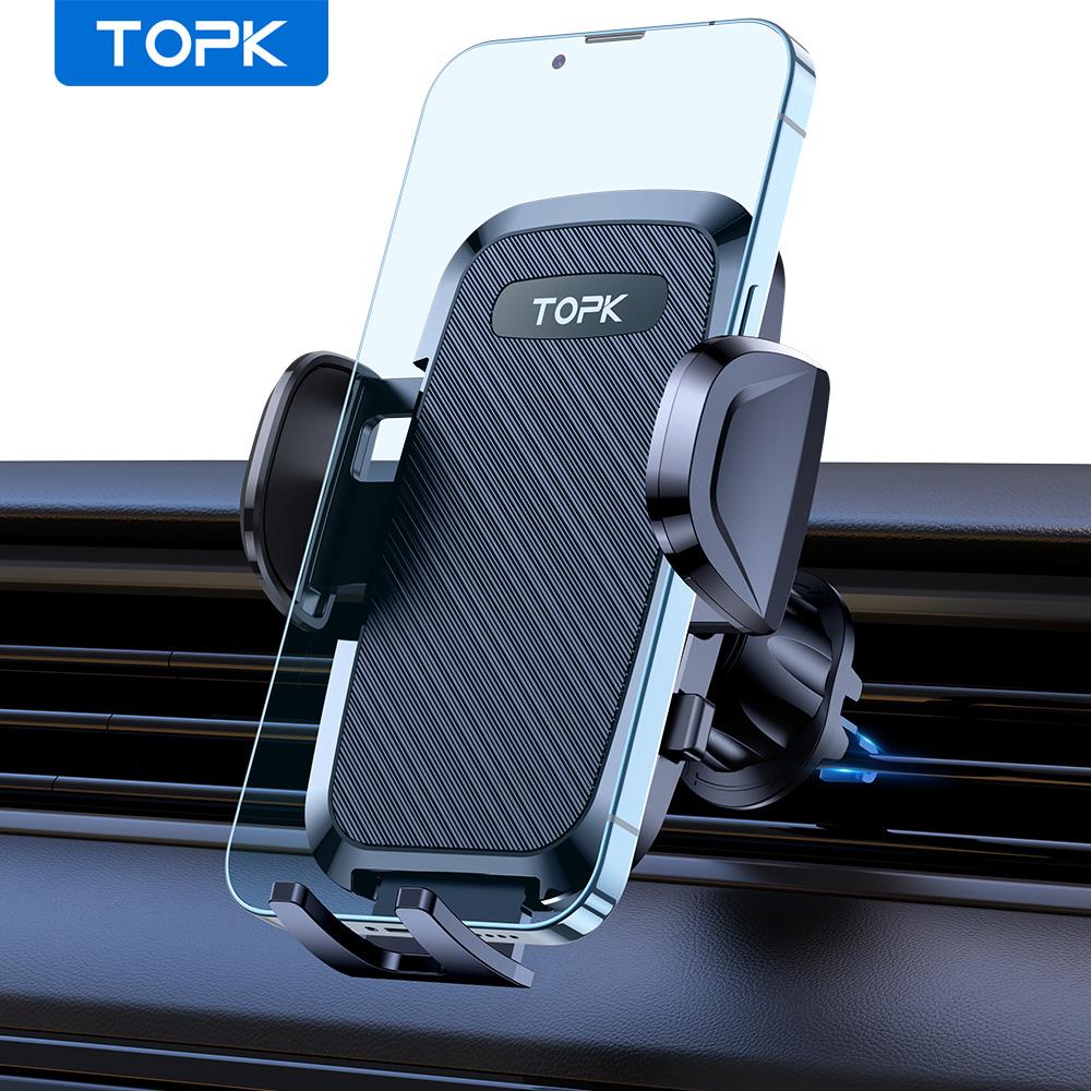 TOPK 360° Car Phone Holder Phone Holder Car Universal Dashboard Air Vent Automobile Cell Phone Mount For iPhone Smartphones