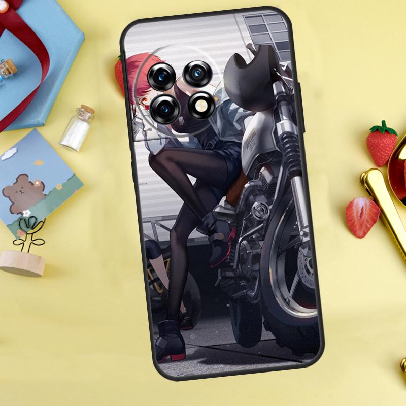 Чехол для телефона OnePlus с рисунком девушки-мотоциклистки из аниме 13R 12R 13T 15 13 12 11 10 9 10R 10T 8T Nord 5 CE 4 2 3 Lite N20 N30
