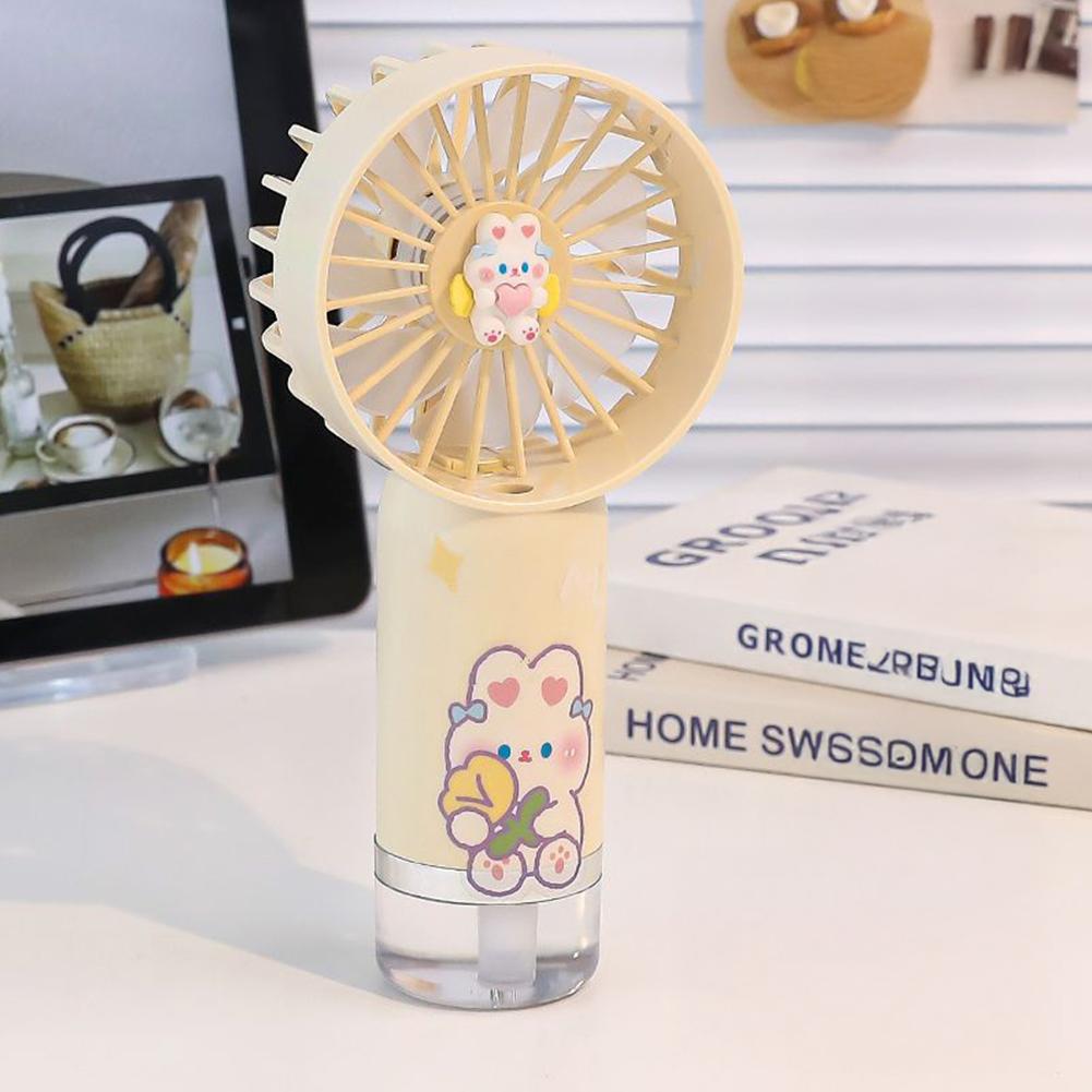 Portable 500mAh Handheld Misting Fan Ventilador Con Spray Mist 3 Speeds with Spray Function & Cartoon Stickers Gift for Kids