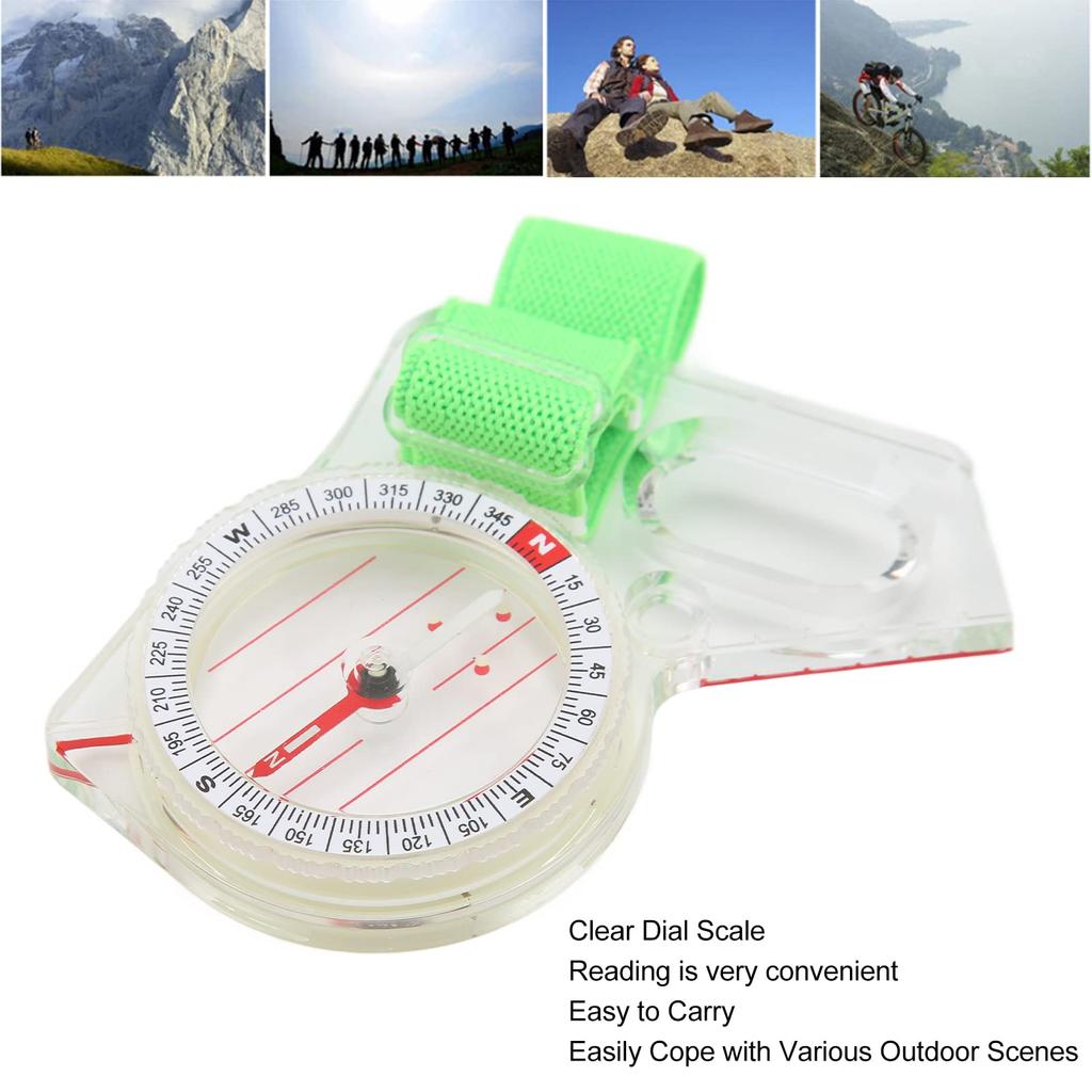 Orienteering Thumb Compass Clear Scale ABS Multifunctional Backpacking Compass with Luminous Points for Adventure Camping X 7cm BiKING! Compass, 9.6