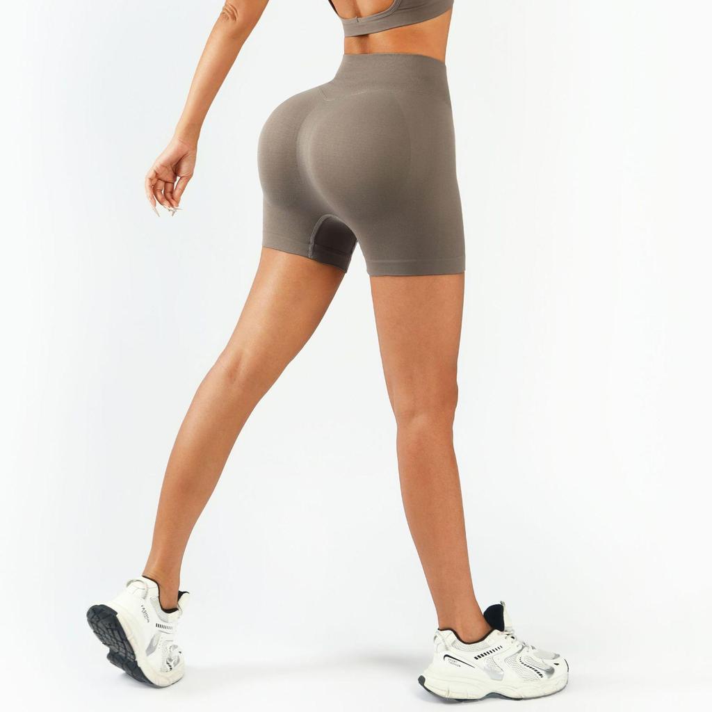 Бесшовные шорты для йоги с высокой талией, подтягивающие ягодицы
