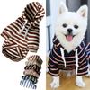 Зимняя одежда для собак для маленьких и средних собак, полосатая толстовка с капюшоном для домашних питомцев, щенков, кошек, толстовка, пальто шнауцера, чихуахуа, французский бульдог