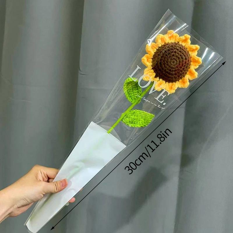 Sunflowers Crochet Flowers Girasol Flower Bouquet Ins Graduation Hand-Knitted Bouquet New Year Gifts Wedding Room Decor