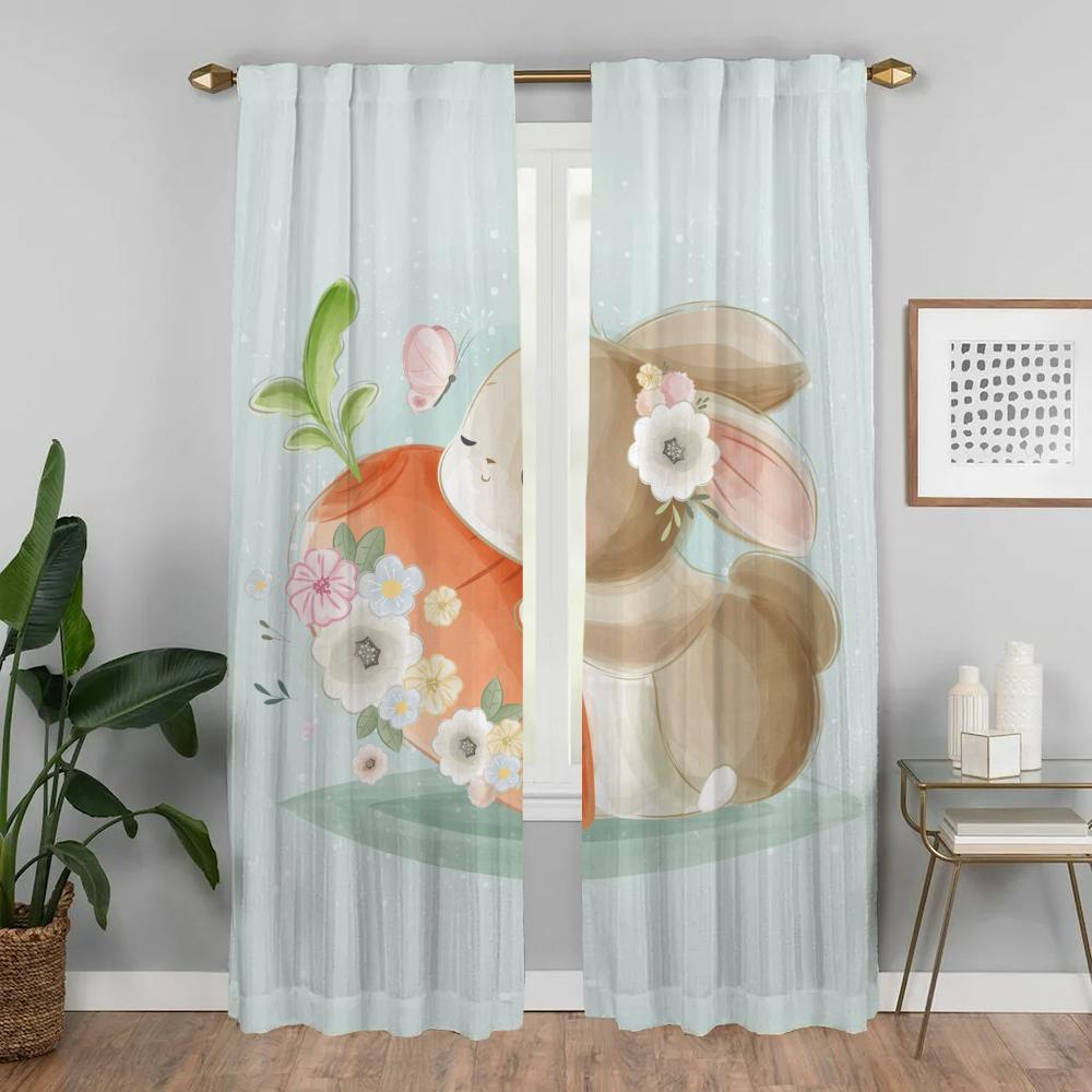 Cute Animals Shades Kitchen Curtains 2 Pieces Home Interior Curtains for Camera Blackout Curtain Tulle for Bedroom Partition