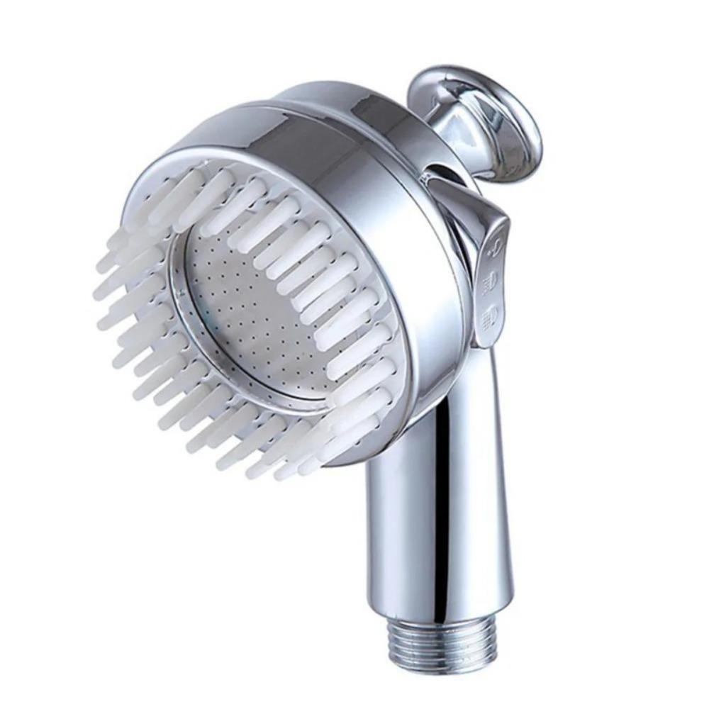 Gentle Spray Pet Shower Head Dual Mode High Pressure Dog Bathing Nozzle Comfortable Grip Soft Brush Massage Shower Head