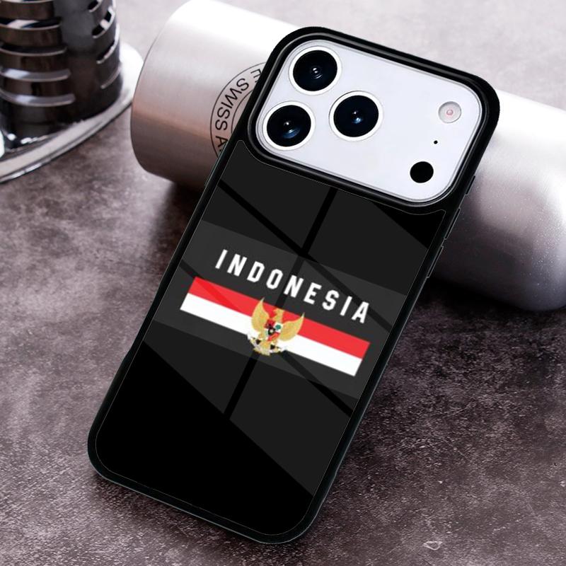 Чехол для телефона Индонезия Флаг Карта для iPhone 17 16 15 Pro Max Air 14 13 12 11 Plus Ударопрочный чехол