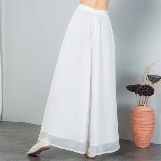 Женские брюки с высокой талией, шифоновые, широкие, элегантные, свободные, дышащие, удобные, свободные классические брюки, женские брюки