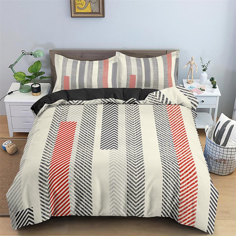 Пододеяльник с геометрическим узором в скандинавском стиле, комплект постельного белья с абстрактным рисунком, односпальная кровать размера «king-size» для подростков, взрослых, декор комнаты, одеяло из микрофибры, наволочки