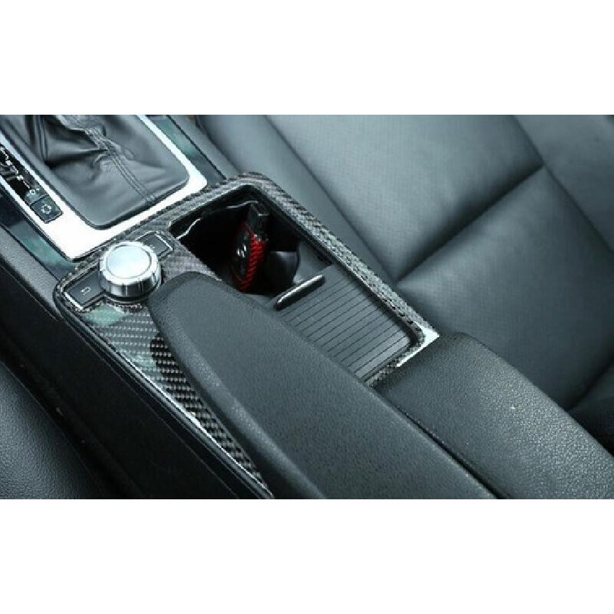 Real Carbon Fiber Gear Shift Box Panel Cover Trim For Benz C-Class W204 2008-14