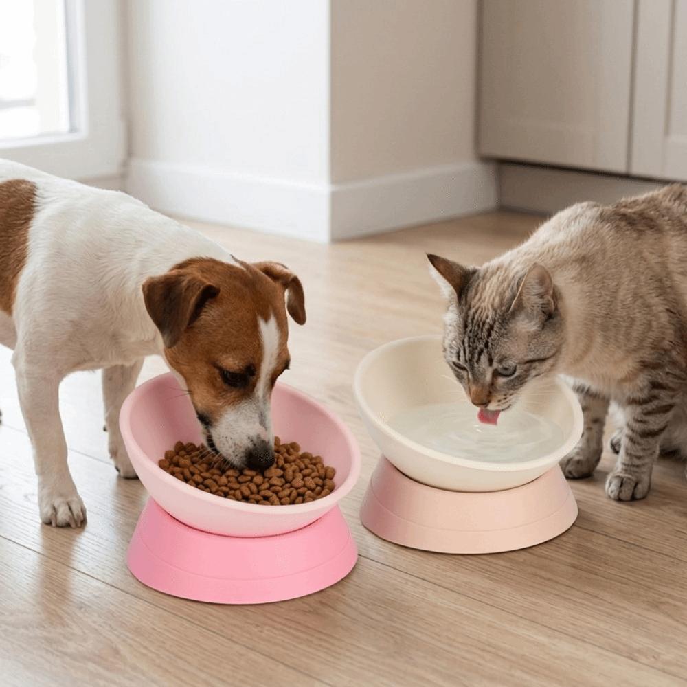 Anti-Tip Tilted Pet Bowl Adjustable Angle Neck Care Bowl Food & Water Bowl Neck Protection