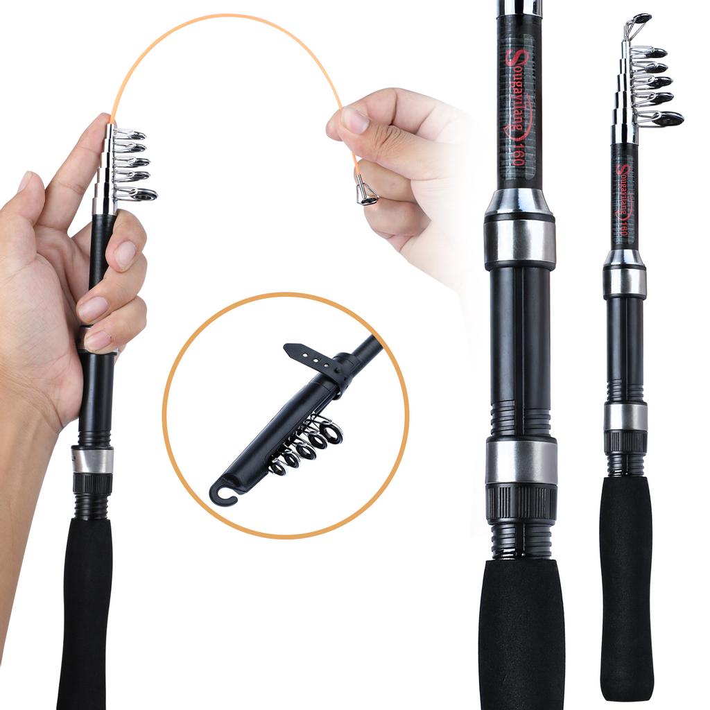 SOUGAYILANG Telescopic Carbon Fiber Fishing Rods Carp Boat Spinning Fishing Rod Poles Fishing Tackle Fishing Supplies