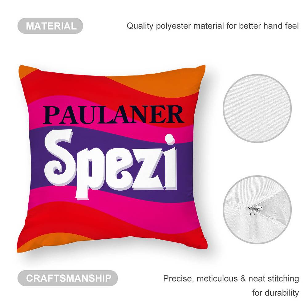 P-Paulaner Spezi Логотип Наволочка Диван Гостиная Спальня Двусторонняя Печать Квадратная Подушка Подушка для Сна