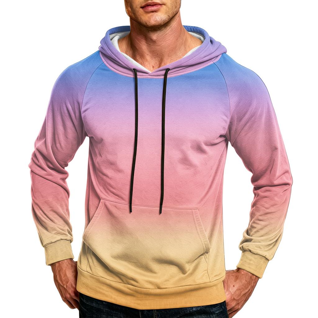 Men's Loose Fit Casual Hoodie with Pocket and Drawstring