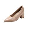Sheepskin~ Commuter Single Shoes Women's 2025 New Models with Skirts, Patent Leather Nude High Heels Are Not Tired, and the Inner Height of the Feet I