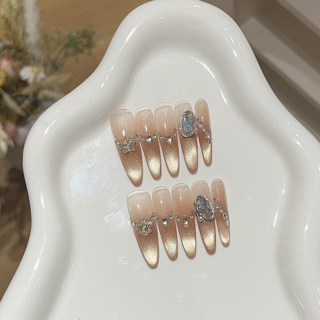 Шелковый мигающий свет роскошные белые простые шампанские стеклянные бусины на кончике пальца кошачий глаз бутик K9 носимые доспехи