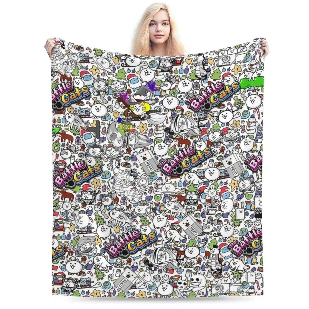 Battle Cats Blankets Soft Warm Flannel Throw Blanket Cover for Bed Living Room Picnic Travel Home Sofa
