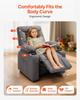 Kids Recliner Chair, Toddler Lounger with Cup Holders & Pockets, 107° to 126° Adjustable Back, Breathable Polyester Upholstery Reclining Sofa with
