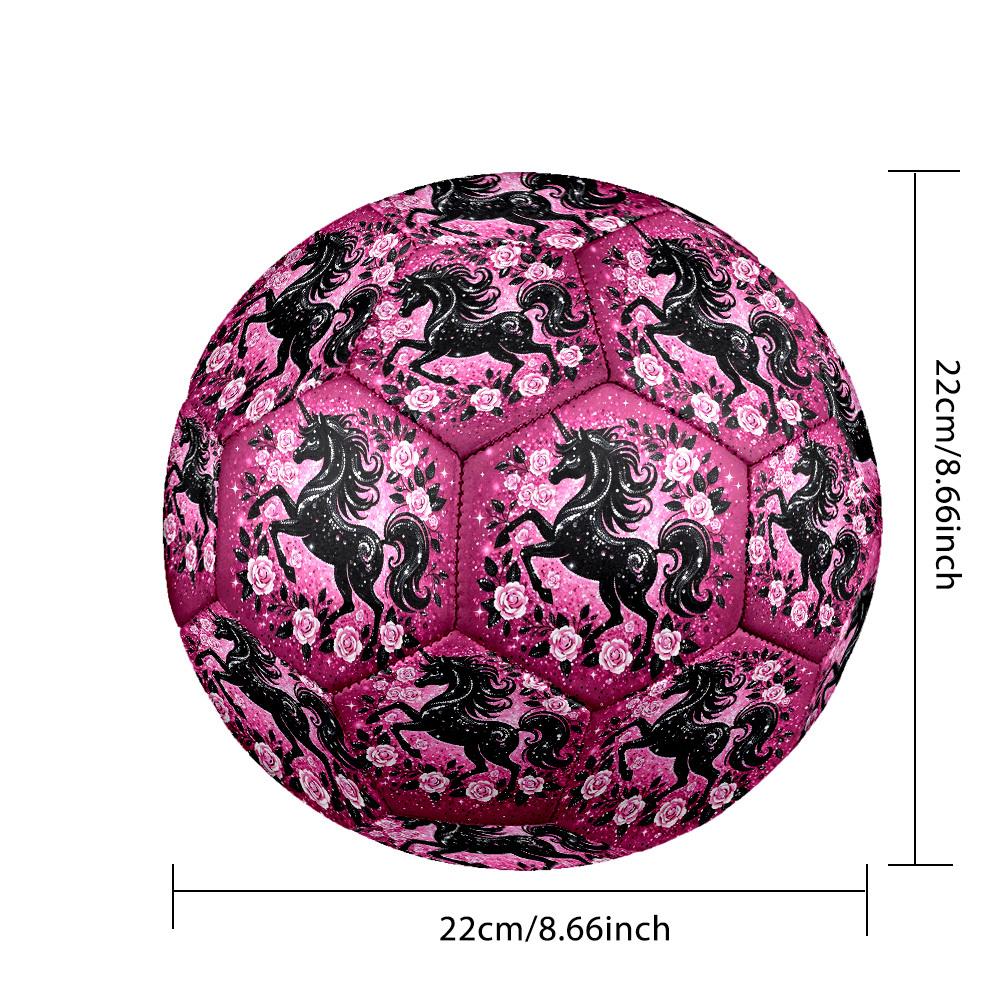 1pc Unicorn Sparkle Garden Theme Soccer Ball Football, Size 5, Lightweight PVC, Outdoor Training Soccer Ball,Gift c6513
