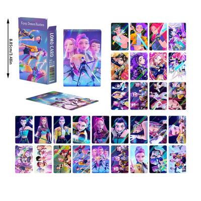 30 шт. Аниме K-POP Карты Охотника на демонов Голографический Коллекционный Набор Подарок фанату женской группы Принадлежности для вечеринки на день рождения и Рождество