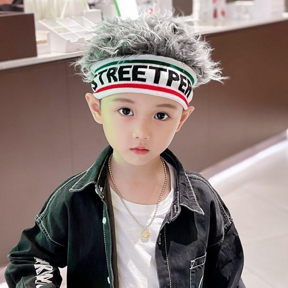 Эластичные шапки-бини, забавные волосы, интегрированный головной убор, портативный детский парик, шапка для мальчиков и девочек