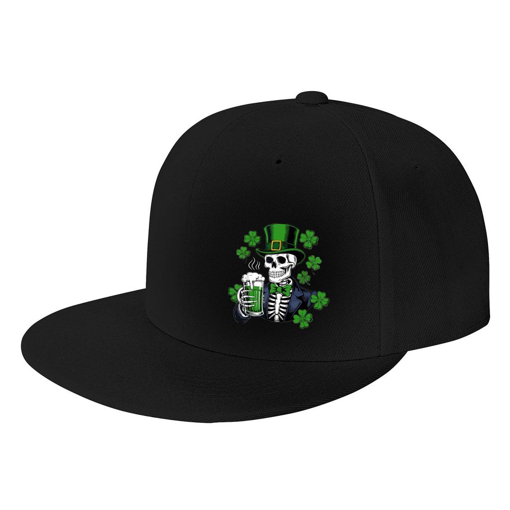 Скелет Лепрекон Пьет Пиво День Святого Патрика Кепка-Snapback Регулируемая Бейсболка для Взрослых