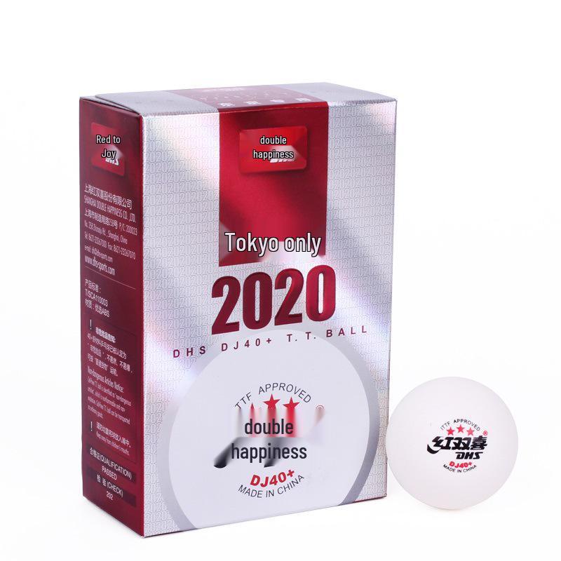 Double Happiness D40+ Three-Star Table Tennis Ball - Special Edition for 2020 World Championships and DJ Tokyo WTT Match.