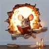1PC Creative Wall Sticker Mouse Cave Pattern Self-Adhesive Wall Stickers Bedroom Entryway Living Room Porch Home Decoration Wall Stickers