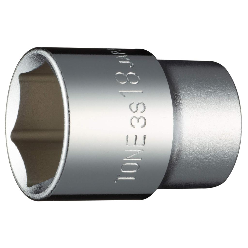 TONE Socket Drive Angle Width Across Flats 18mm (Hexagonal) 3S-18 9.5mm (3/8")