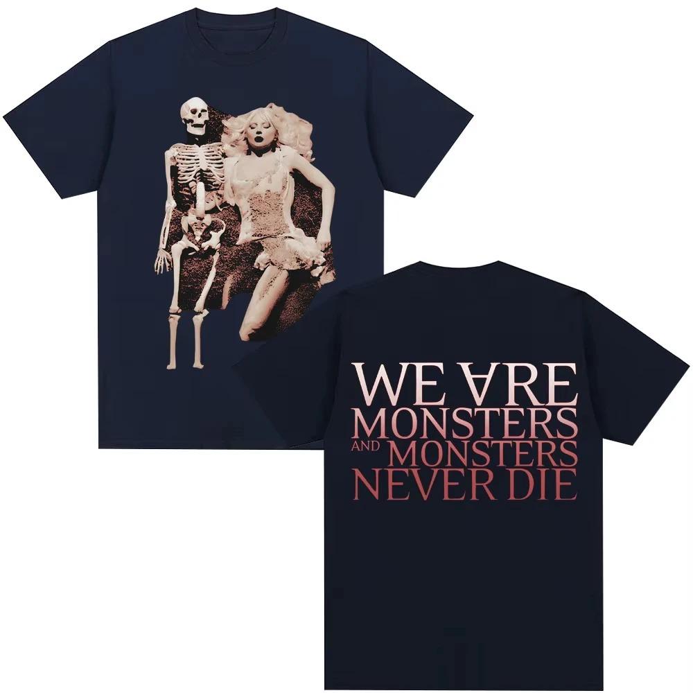 2026 Spring Summer Lady Gaga The Mayhem Ball Tour Vintage TShirt Little Monster Gothic Punk Style Fashion Short Sleeve Shirt