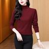 Half High Neck Iron Diamond T-shirt Women's Long-sleeved Thick Base Shirt New Winter Thermal Inner T-shirt Pullover Top