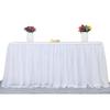 Юбка для стола из тюля, 3-слойная скатерть с шифоновой подкладкой, украшение свадебного стола, столовые приборы для