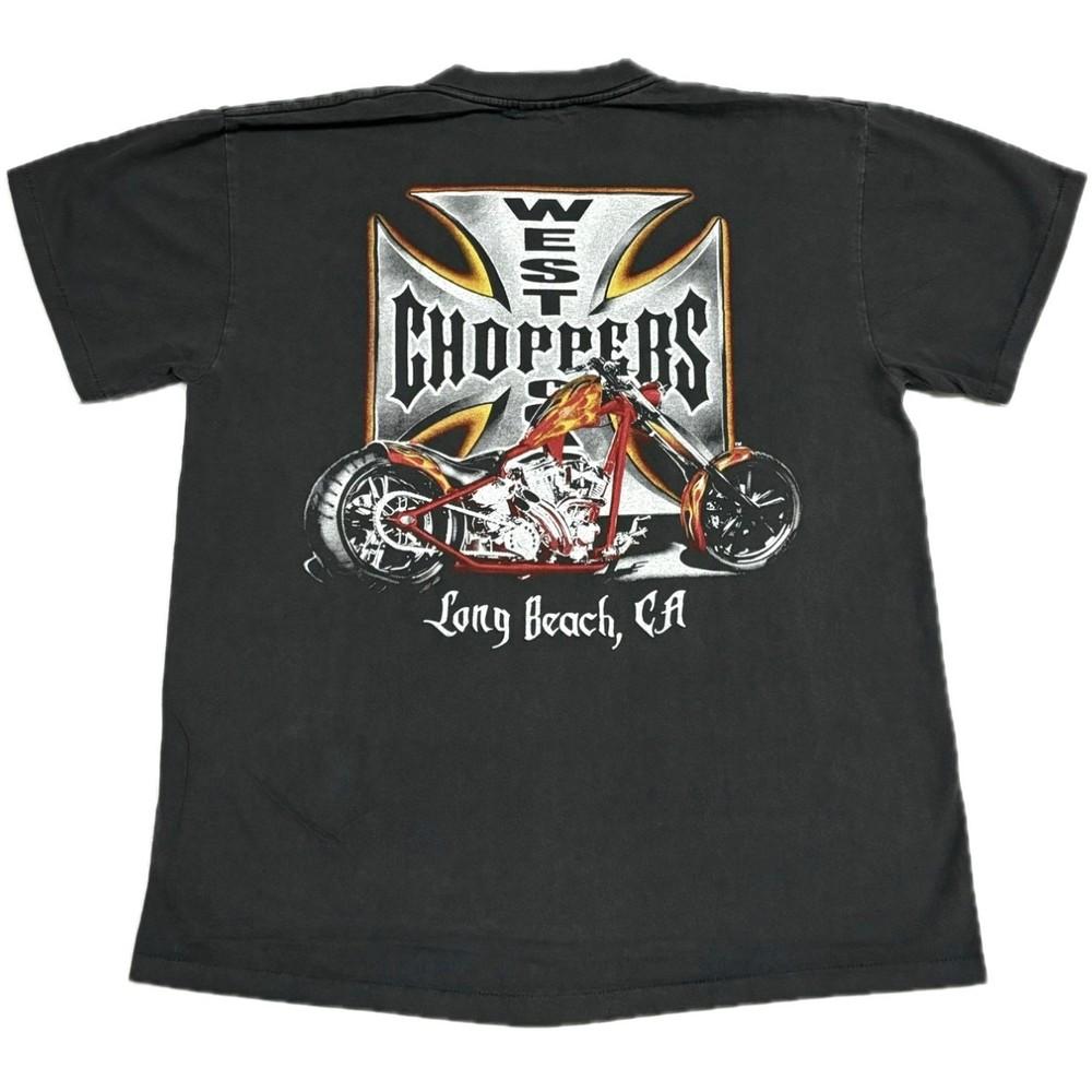 Vintage West Coast CHOPPERS Center Logo Long Beach CA (L) Single Stitch T-Shirt