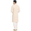 Мужской традиционный вышитый комплект Kurta и Churidar от Manyavar - (Светлое печенье, Среднее)