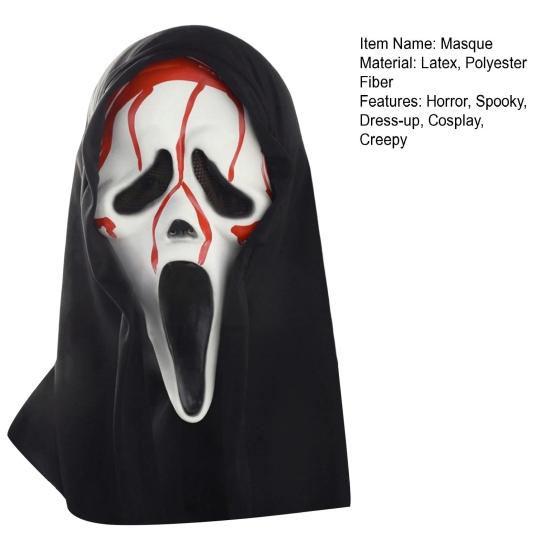 Маска лица дьявола для взрослых, маска призрака для крика ужаса на все лицо для Хэллоуина, маскарадной вечеринки, костюма, реквизит для косплея