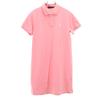 Short Sleeve Polo One Piece L Pink Kanoko Fabric Women Used