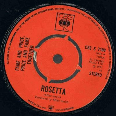 7-дюймовая пластинка GEORGIE FAME & ALAN PRICE - Rosetta CBSS7108 CBS 1971 UK Поп Б/У