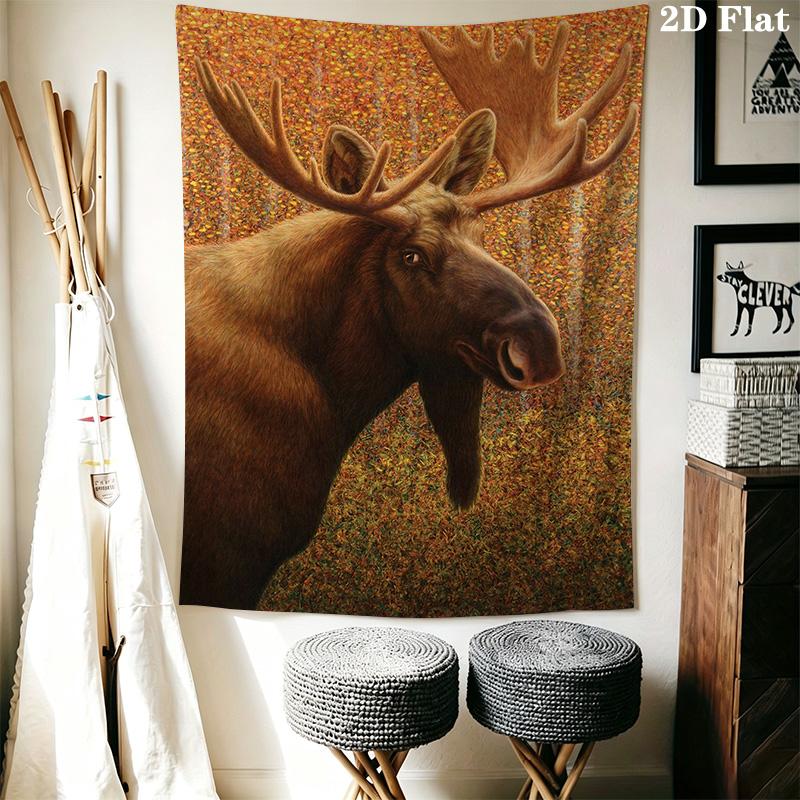 Autumn Elk Pattern Home Decor Tapestry, Wall Hanging, Decorative RV Wall Cloth.MGT0918322