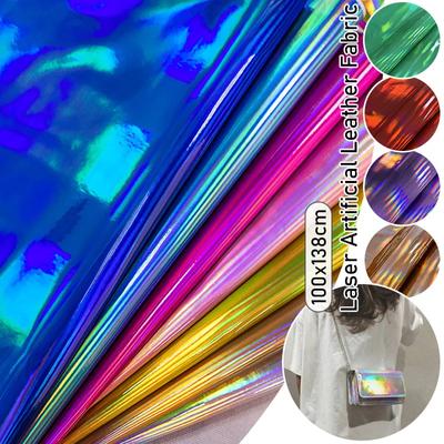 100x138 см ПУ/ТПУ/ПВХ Симфония Лазерная Кожа Ткань Печатная Зеркальная Искусственная Кожа Искусственная Кожа Для Багажной Сумки Материал DIY
