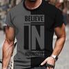 New Summer Men's Fashion T-shirt Personality Letter IN Printed Men's T-shirt Top