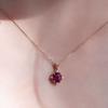 Exquisite Retro Palace Style Versatile Temperament, Red Zircon Ruby Necklace Versatile Hong Kong Style Women